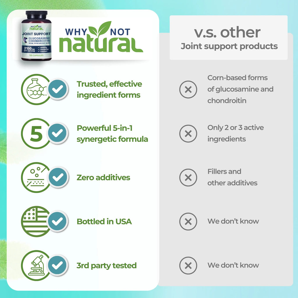 2-Piece Set Why Not Natural Glucosamine Chondroitin MSM, Joint Support Supplement