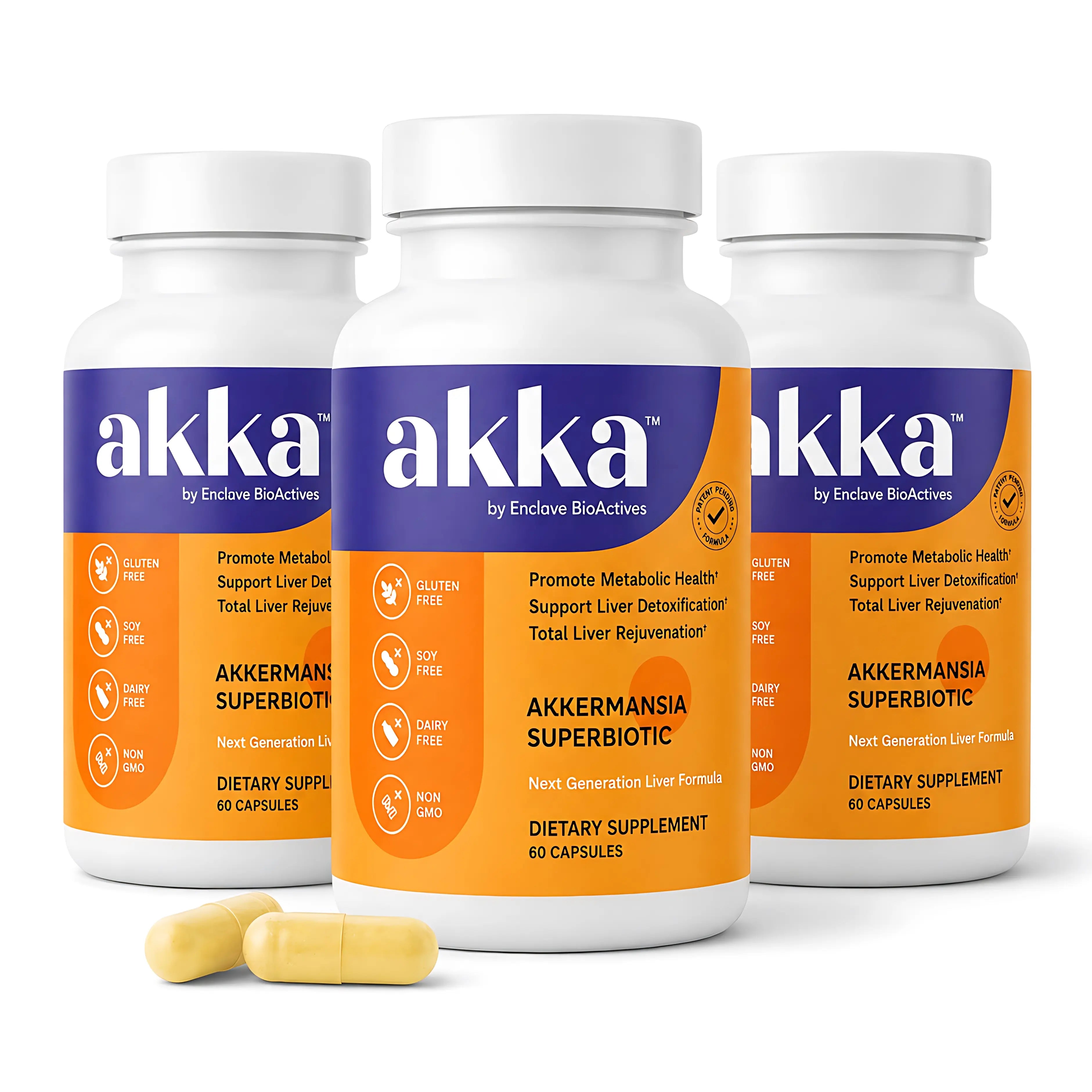 2-Piece Set AKKA - Akkermansia Probiotic Liver Cleanse Detox & Repair - Liver Health Supplement for Energy, Digestion & Metabolism with Akkermansia Muciniphila (AKKA Superbiotics), Non-GMO, Gluten-Free, 60 Caps