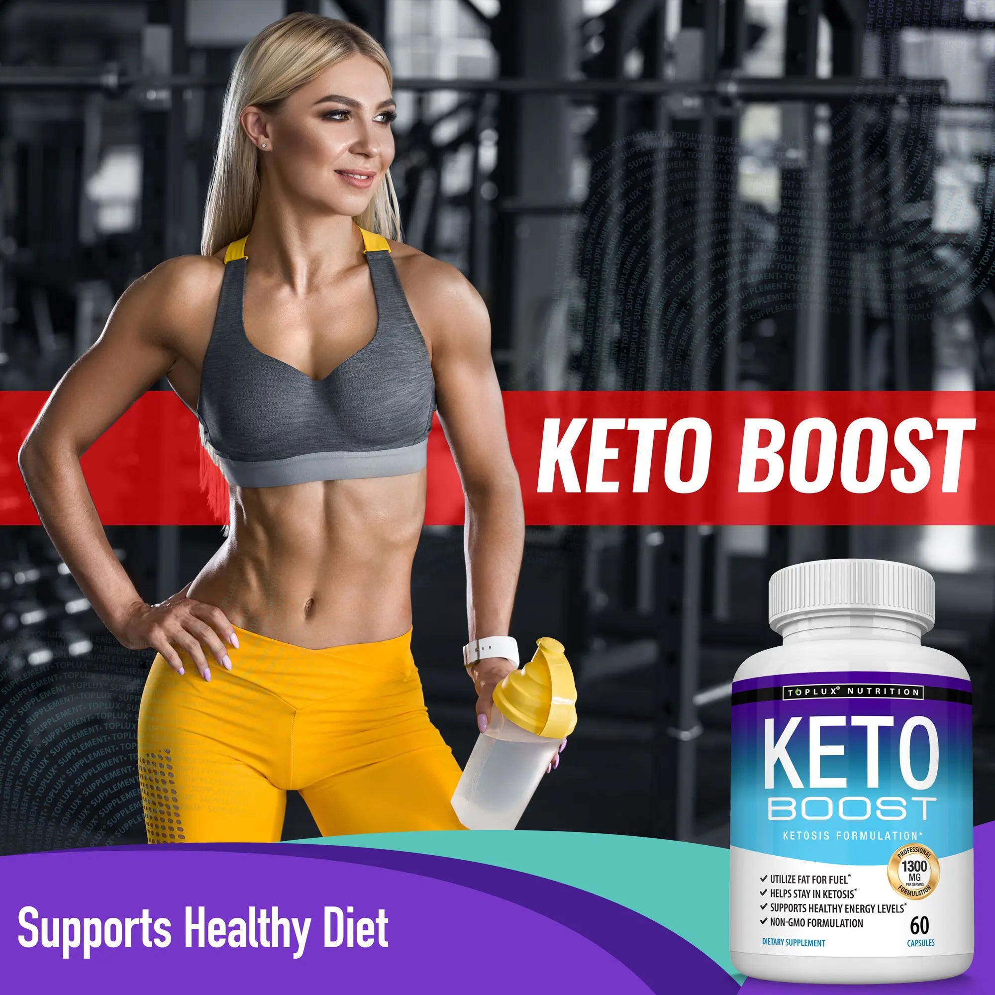 2-Piece Set Keto Boost Supplement Ketogenic Formula with Raspberry Ketones, Green Tea Extract and more