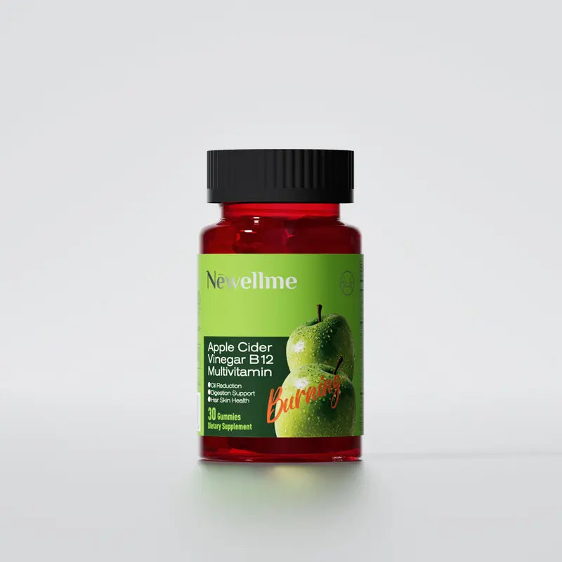2-Piece Set Apple Cider Vinegar Gummy VitaminsCount - Vitamin B12, Gelatin-Free, Gluten-Free, Vegan & Non-GMO,ACV Supplement | Apple Flavor Optimum Edible Dietary Fitness