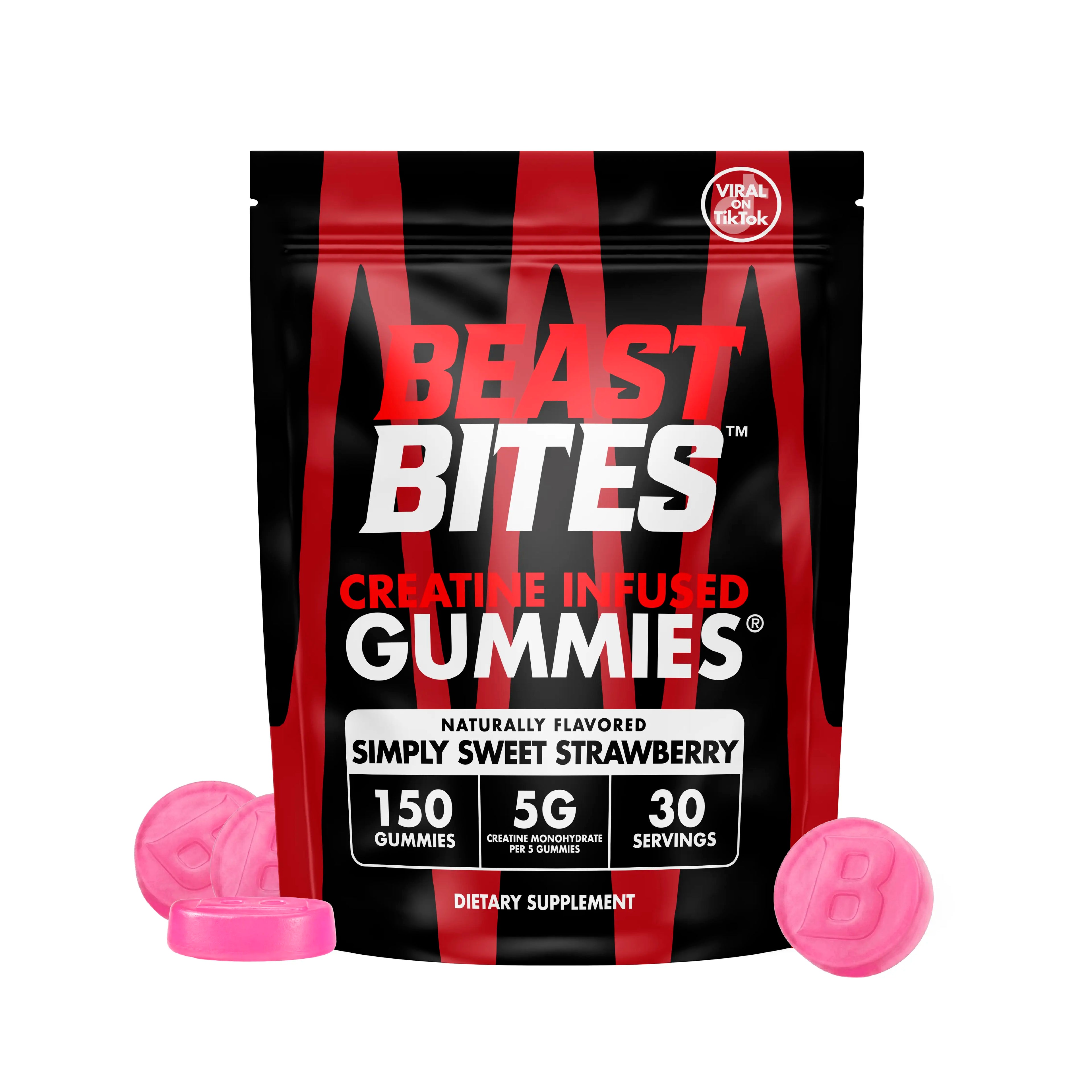 2-Piece Set Creatine Infused Gummies - Beast Bites (NSF Certified for Sport)