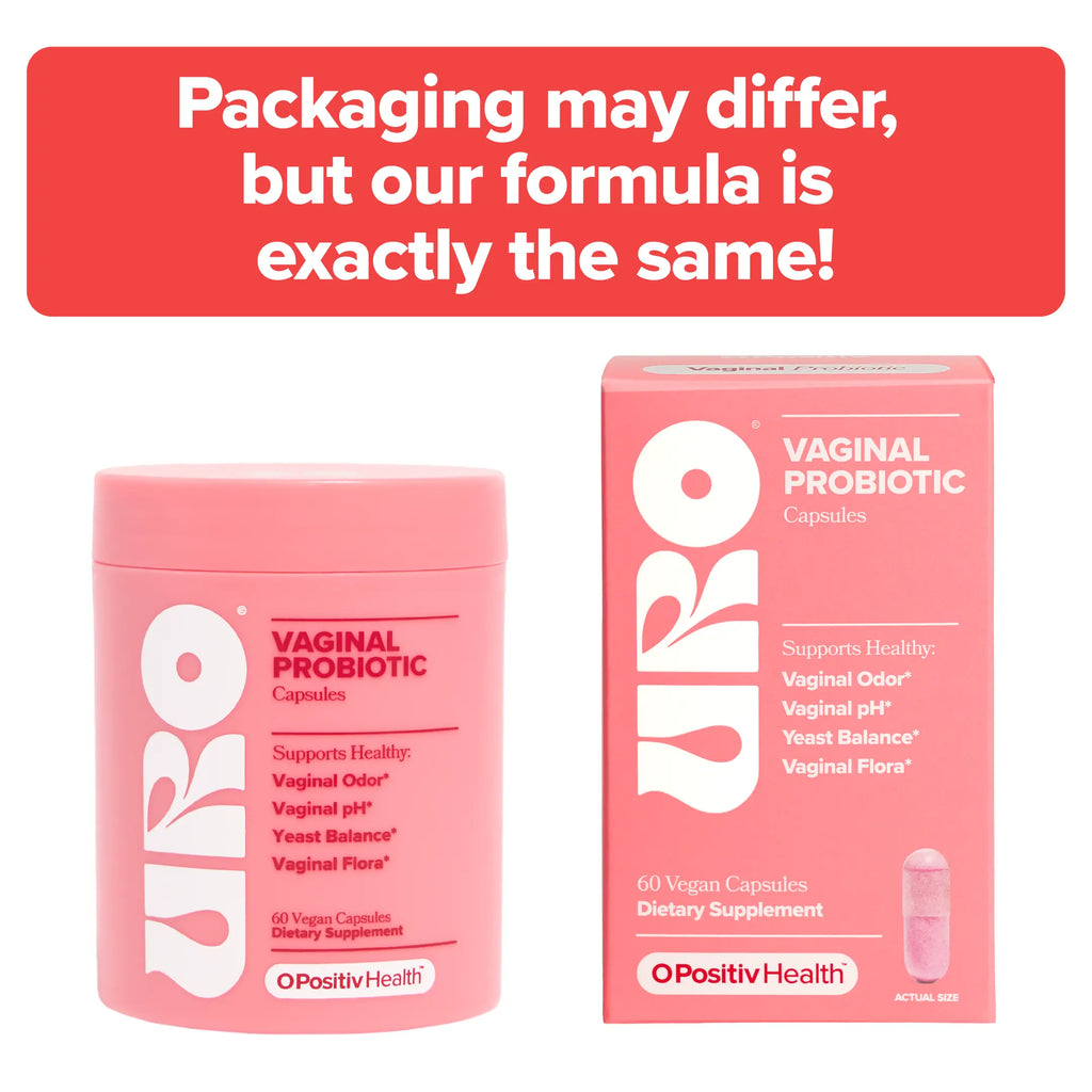 2-Piece Set URO Women's Probiotics - 60 Count (Pack of 1) - Prebiotic and Probiotic Capsules for Healthy pH Balance and Odor