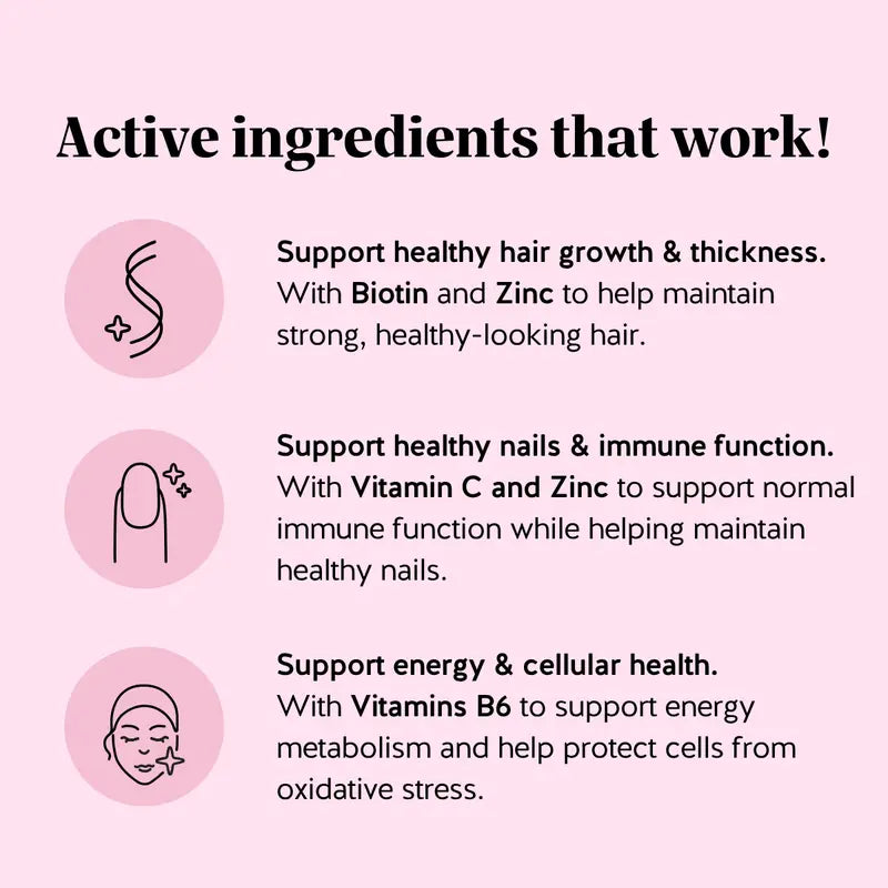 Bears with Benefits Biotin Gummies for Hair Growth, Skin & Nails –  5000 mcg Biotin + Vitamins C & E + Zinc - 30 Gummies - Vegan Wild Berry Flavor - 1 Month Supply