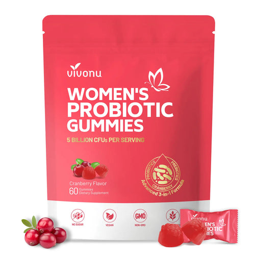 2-Piece Set Cranberry Probiotic Gummies | Targeting Body Odor, Women's Health, and Body Balance | Vegan (60 Gummies per Pack) SummerVibes