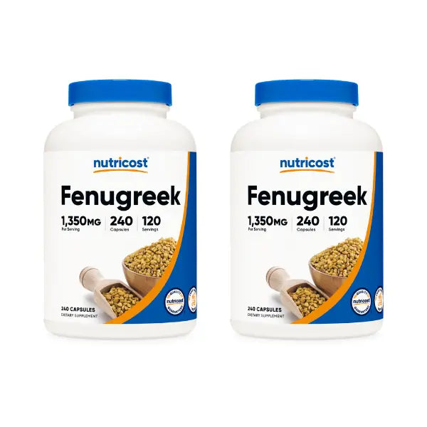 2-Piece Set Nutricost Fenugreek Capsules Supplement - 240 Capsules