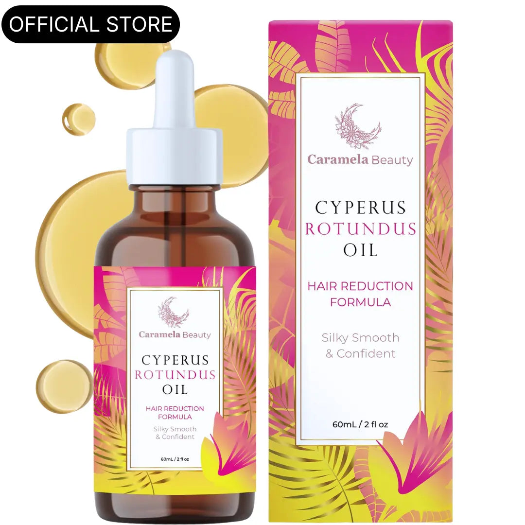 2-Piece Set Caramela Beauty Cyperus Rotundus Oil for Natural Hair Reduction - 60ml/2oz