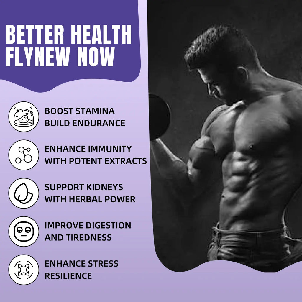 2-Piece Set FLYNEW Optimal Potency | Shilajit Ultra | Adaptogen Energy Stamina Immune Antioxidants | Made in USA | 60 Capsules