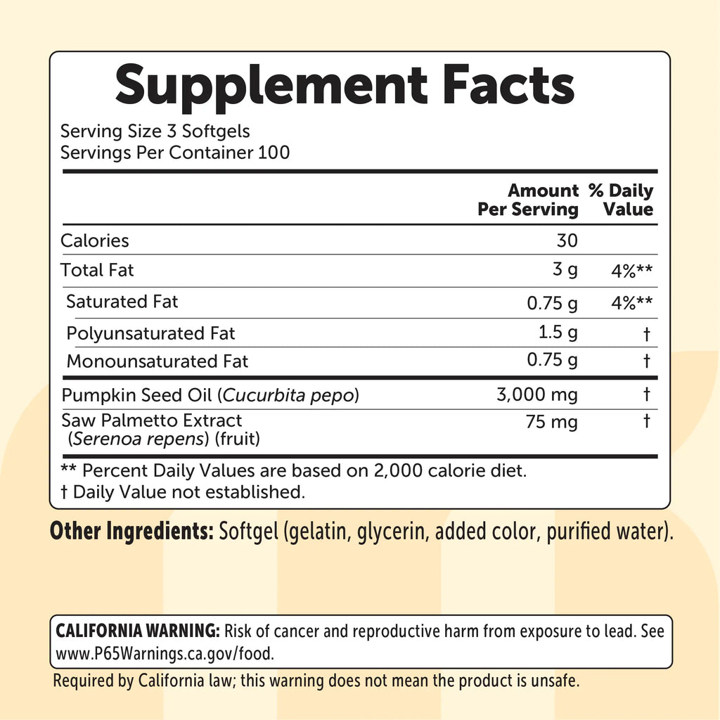 2-Piece Set Micro Ingredients Pumpkin Seed Oil with Saw Palmetto Softgels