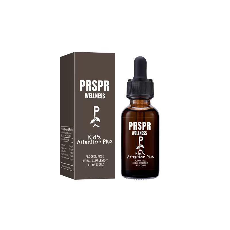 2-Piece Set PRSPR Wellness Kids Attention Plus - Herbal Supplement for Enhanced Focus & Attention - Alcohol-Free Formula with Ginkgo, Gotu Kola, Licorice, Lobelia & Rhodiola - 1 fl oz Bottle - Healthcare