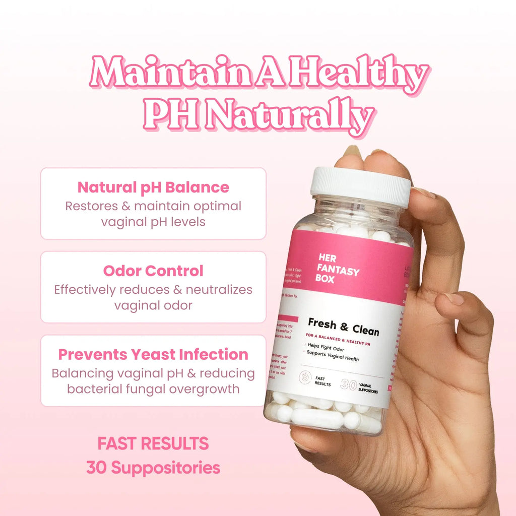 2-Piece Set Her Fantasy Box - Boric Acid pH Balancing Vaginal Suppository (30 Count)