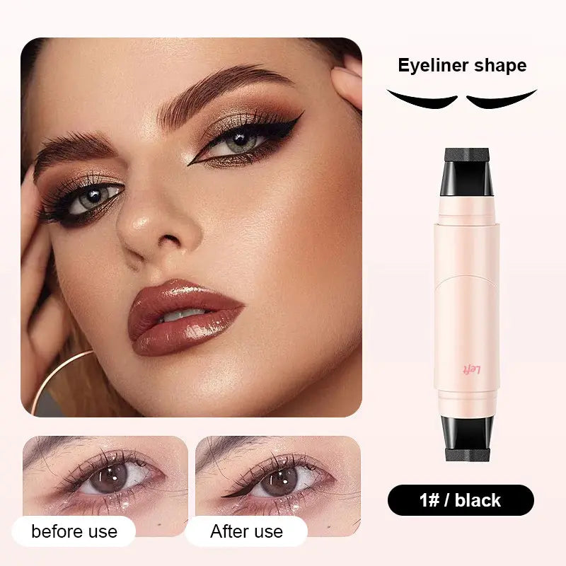 Rotating Eyeliner Stamp Pen – Dual-Head Design with Wing Stamp, Quick-Dry, Long-Lasting, Smudge-Proof for Easy Cat Eye, Sharp Winged Lines & All-Day Makeup Wear - Beginner Friendly Everyday Makeup Tool for Women, Women's cosmetics, Makeup tool