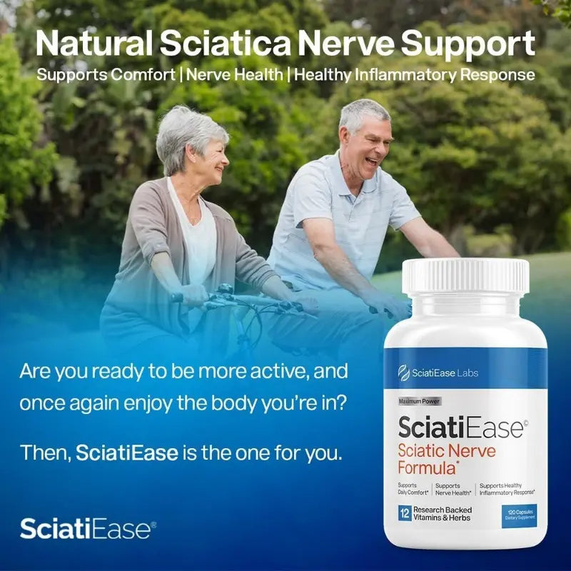 2-Piece Set Sciatic Nerve Support Supplement – Extra Strength Formula with B Vitamins, Turmeric & Herbal Extracts – 120 Capsules for Sciatica Relief, Nerve Health & Leg Discomfort