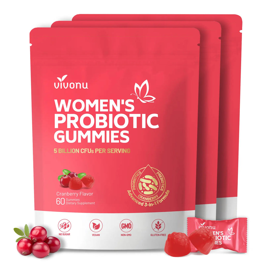 2-Piece Set Cranberry Probiotic Gummies | Targeting Body Odor, Women's Health, and Body Balance | Vegan (60 Gummies per Pack) SummerVibes
