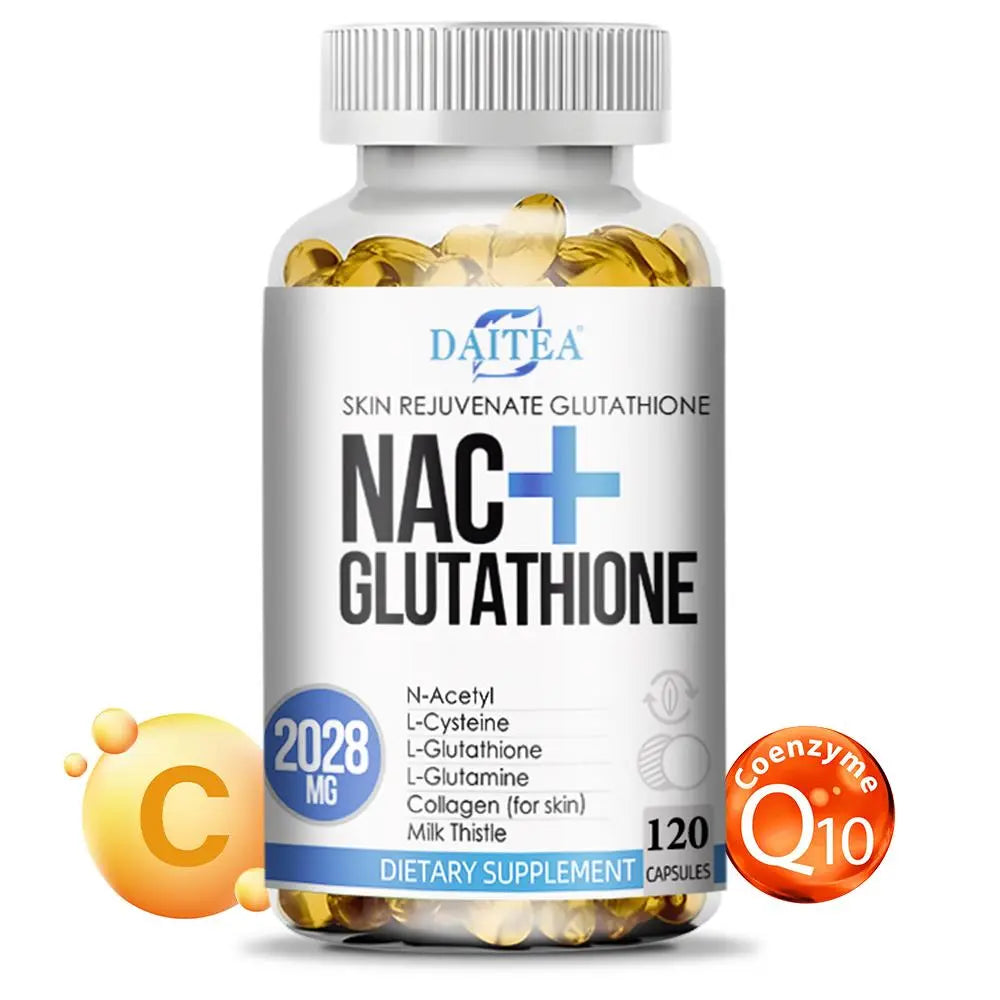 2-Piece Set Daitea NAC + Glutathione Health Supplement, Supports Liver Health, Supports Skin Health,120 Capsules