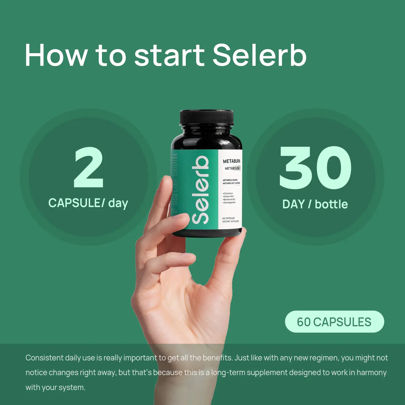2-Piece Set Selerb Metaburn for Daily Nutrient Support – With Chromium, Vitamin B12 & Berberine HCI – 60 Capsules TikTokShopBlackFriday
