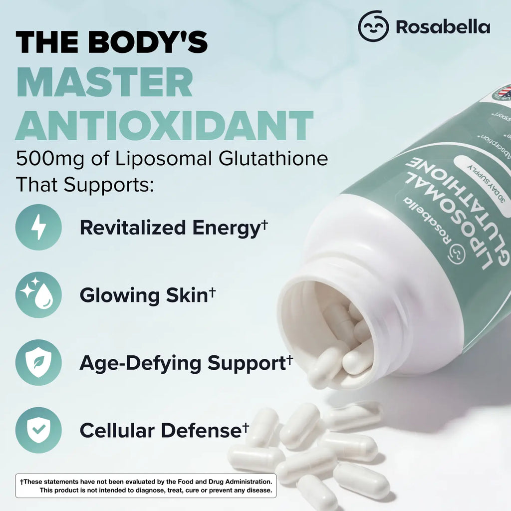 2-Piece Set Liposomal Glutathione Capsules – Skin Glow, Immune & Detox Support (60 Count) - Rosabella