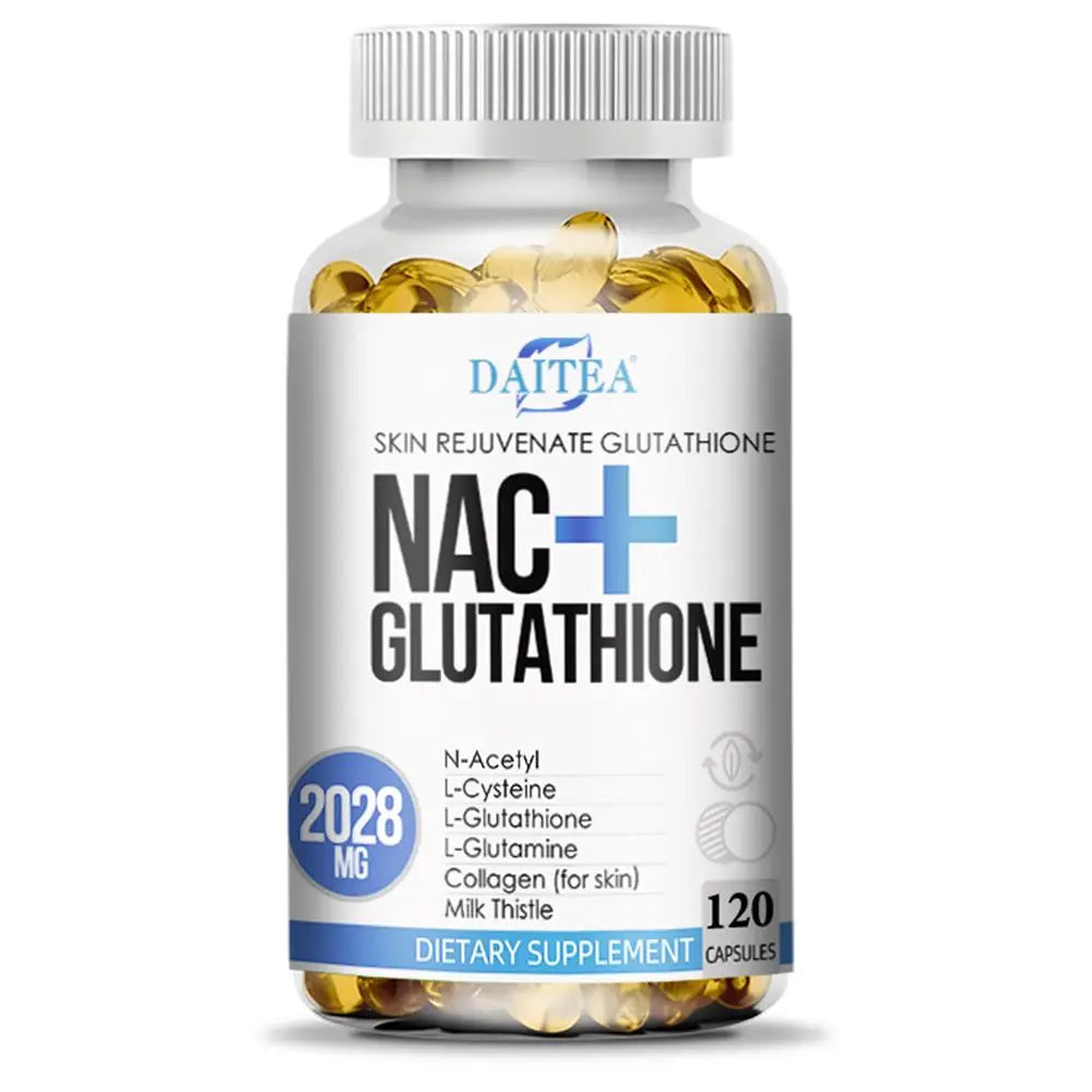 2-Piece Set Daitea NAC + Glutathione Health Supplement, Supports Liver Health, Supports Skin Health,120 Capsules