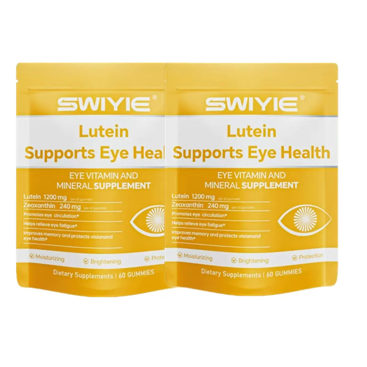 2-Piece Set Swiyie Lutein & Zeaxanthin Gummies – Eye Health Supplement with Astaxanthin, Vitamin A C E – Blue Light Defense, Vision Support, Berry Flavor – 60 Gummies Healthcare Dietary Fitness Edible