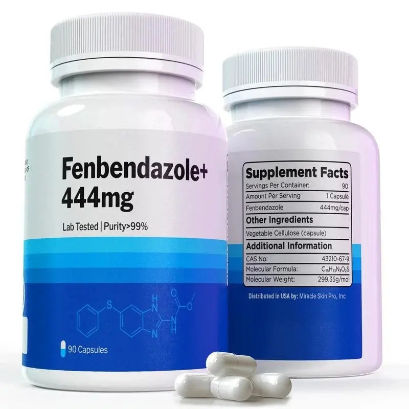 2-Piece Set Fenben Fenbendazole 444mg 90 Count 99%25 Purity Lab Tested Supplement for Dietary Fitness