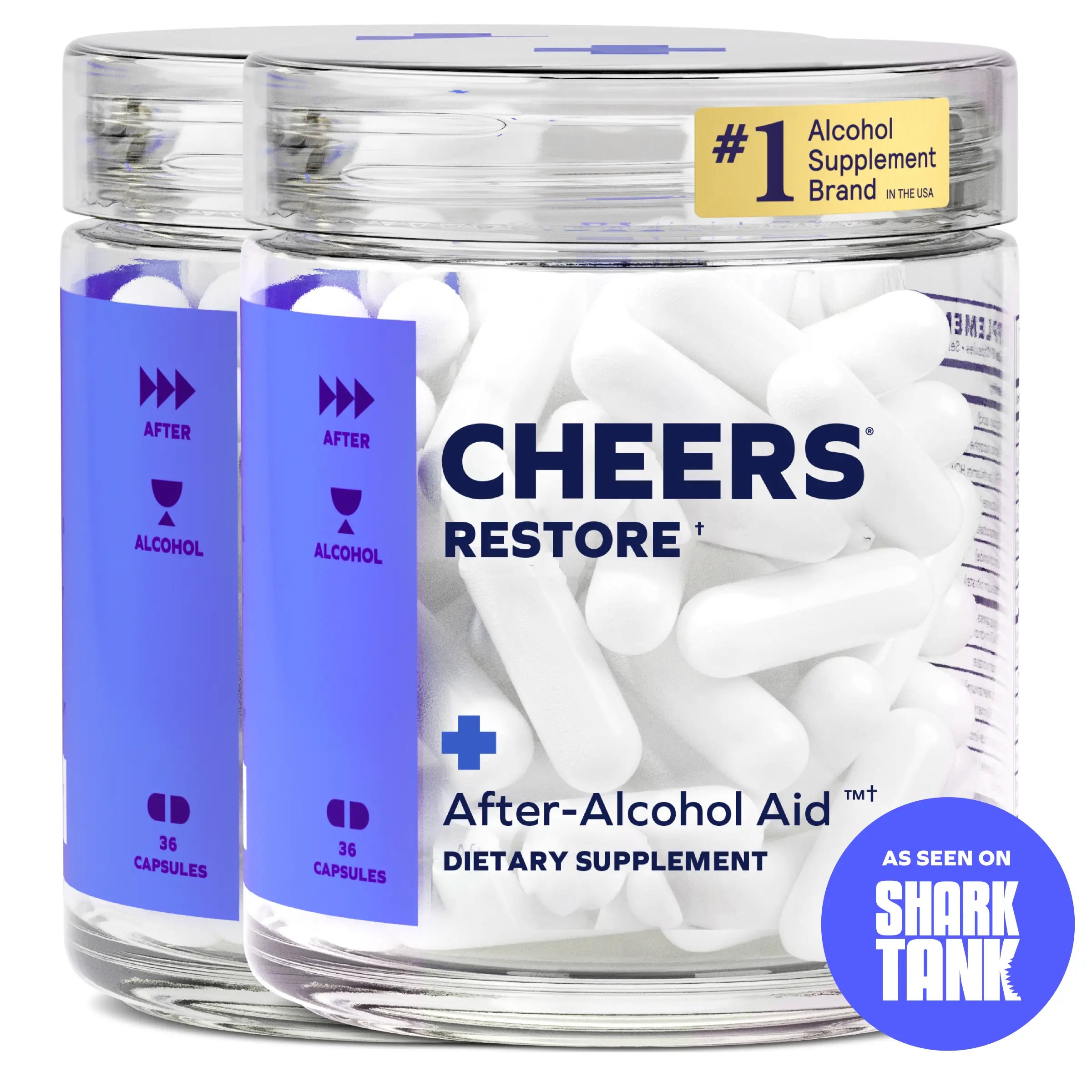 2-Piece Set Cheers Restore | Supplement with DHM + L-Cysteine | 12 Doses | 36 ct