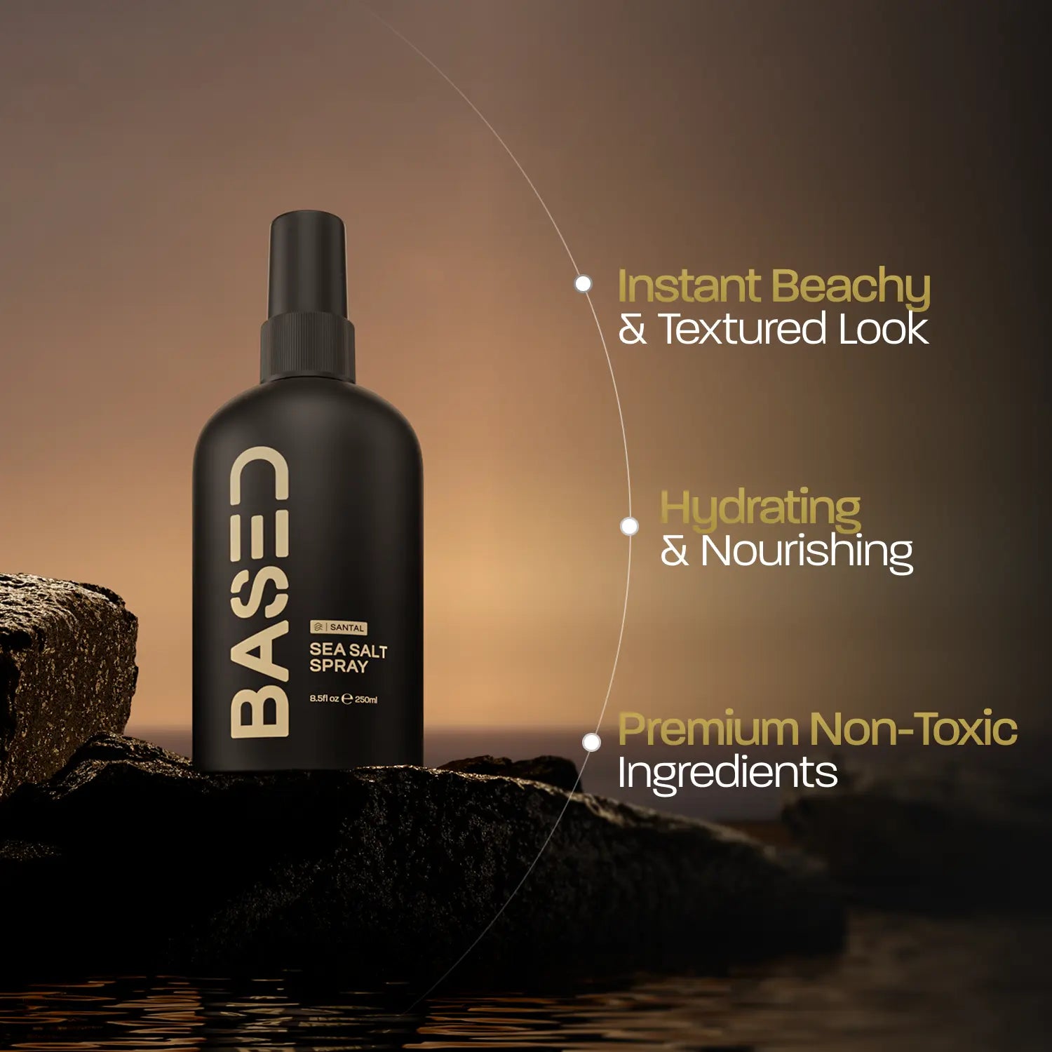2-Piece Set BASED Sea Salt Spray | Instant Volume & Texture | Infused with Kelp Extract & Vitamin B5 | Simple, Effective, BASED.