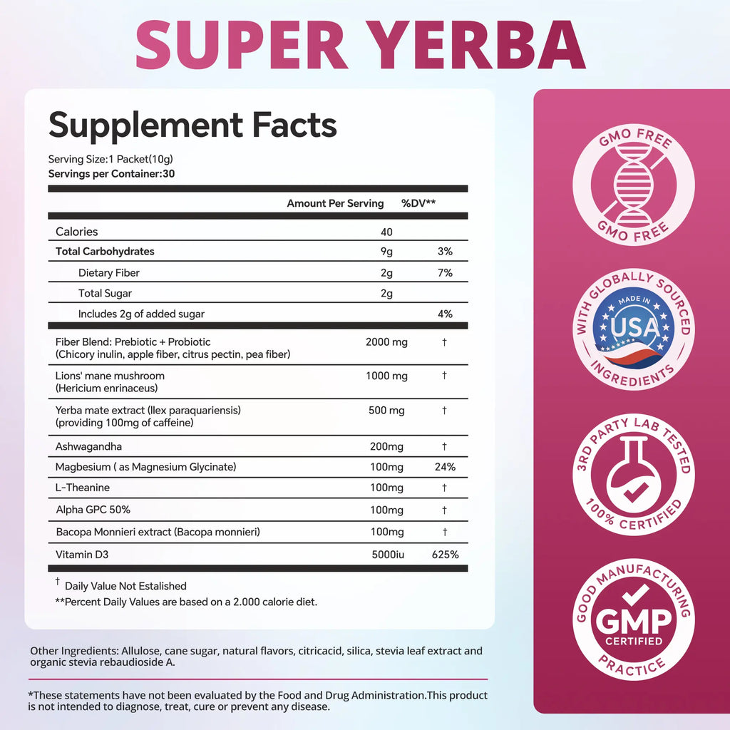 2-Piece Set ZOOONE Super Yerba | Yerba Mate Instant Drink Powder |  RASPBERRY LEMONADE Flavor | 30 Servings