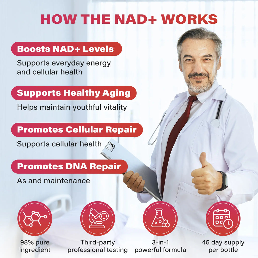 2-Piece Set ZOOONE NAD+ Drink Mix 1000mg, Berry Flavor | Nicotinamide Riboside & Resveratrol Supplement, DNA Repair, Anti-Aging for Skin, Boost Cellular Energy & Focus, 30 Packets for Men & Women