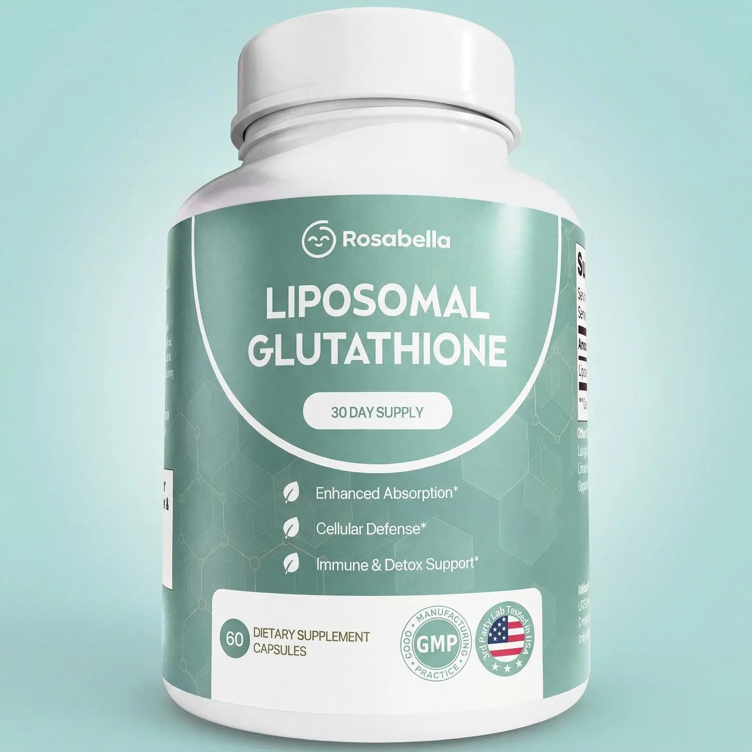 2-Piece Set Liposomal Glutathione Capsules – Skin Glow, Immune & Detox Support (60 Count) - Rosabella