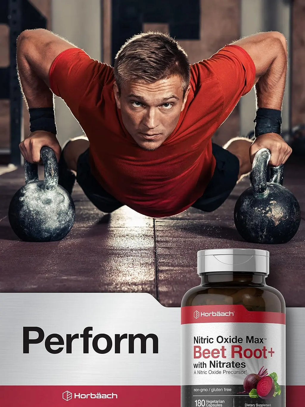 2-Piece Set Horbäach Nitric Oxide Beet Root Capsules | 180 Count | with Nitrates and Precursor | for Men and Women | Vegetarian, Non-GMO, Gluten Free Supplement