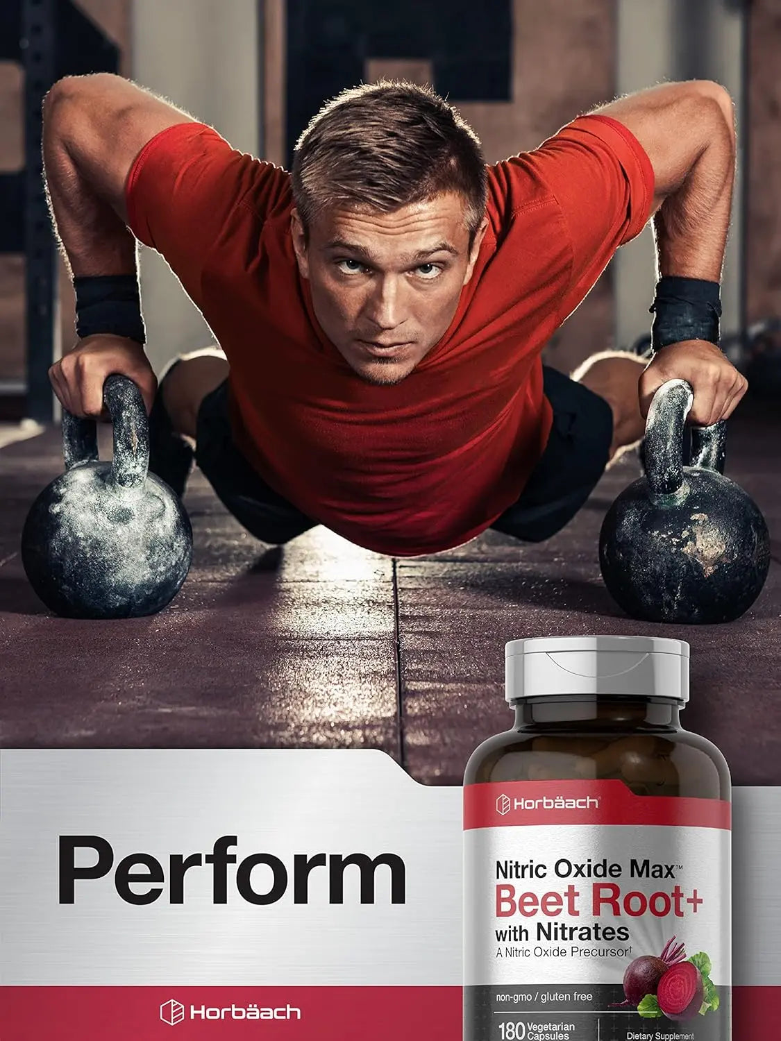 2-Piece Set Horbäach Nitric Oxide Beet Root Capsules | 180 Count | with Nitrates and Precursor | for Men and Women | Vegetarian, Non-GMO, Gluten Free Supplement