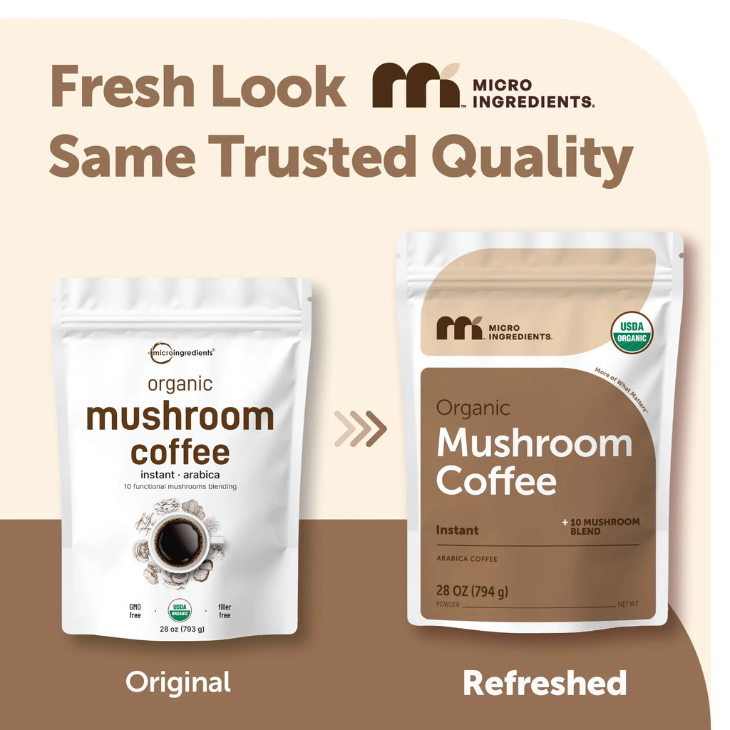 2-Piece Set Micro Ingredients Organic Instant 10 in 1 Mushroom Coffee Powder