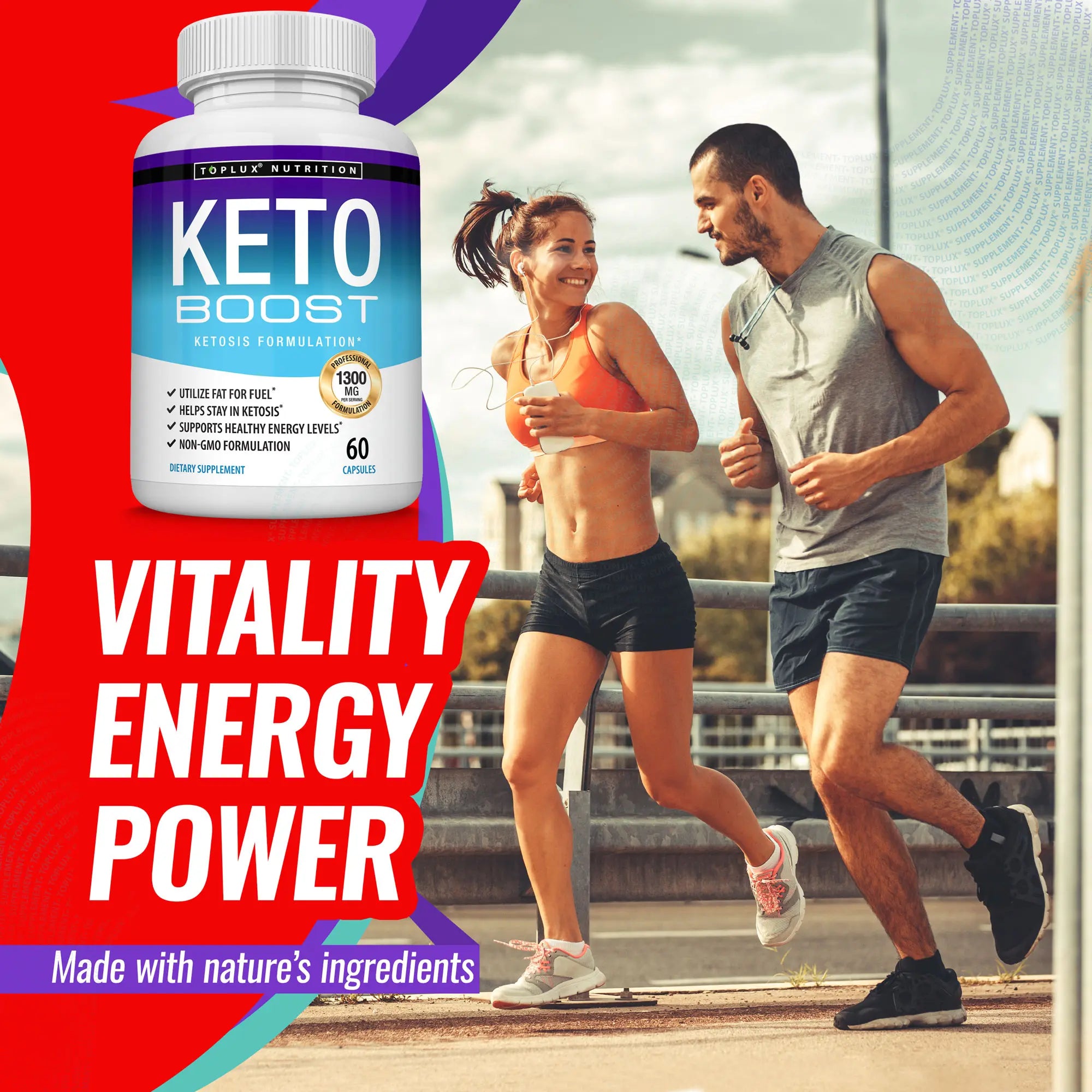 2-Piece Set Keto Boost Supplement Ketogenic Formula with Raspberry Ketones, Green Tea Extract and more