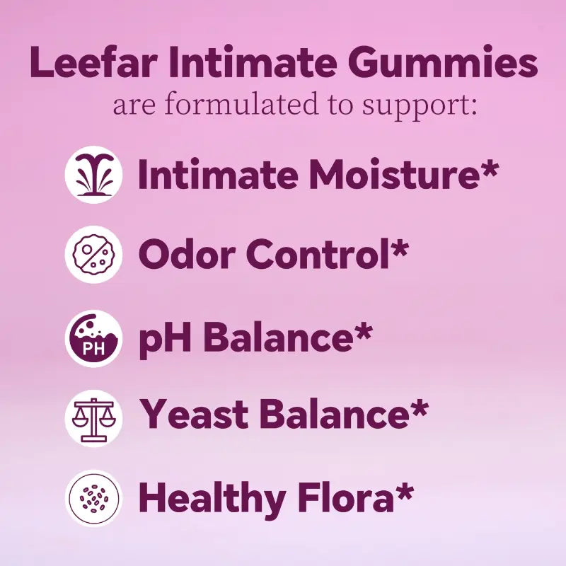 2-Piece Set LEEFAR Her Juicy Feminine Probiotics Gummies- All in One Solution with Slippery Elm and Prebiotics&Lactobacillus Probiotic Blend for Women’s pH Balance and Dryness - Hawaiian Pineapple Gummies 60 Count probiotics women