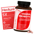 2-Piece Set HerAuré Women’s Probiotics - pH Balance, Odor Control, Flora Health, Moistening, Tightening - With 7 Billion CFU Probiotic, Prebiotic, 7-in-1 Mushroom Blend, Cranberry, Pineapple - 60 Capsules (Pack of 1), Self-Care Gift,mothersdaygift