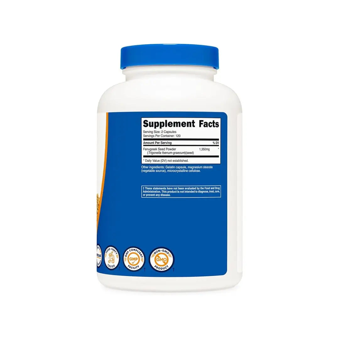 2-Piece Set Nutricost Fenugreek Capsules Supplement - 240 Capsules