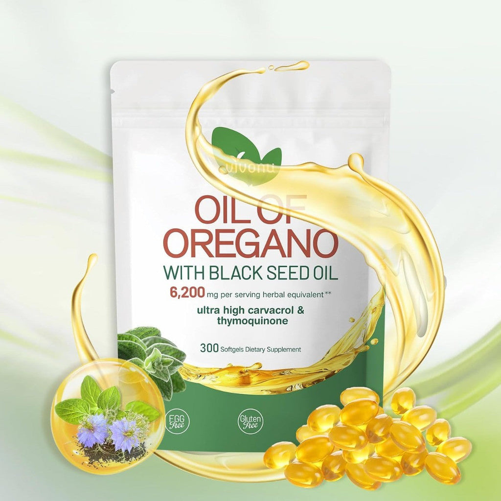 2-Piece Set VivoNu Oil of Oregano & Black Seed Oil – Organic Softgels, Carvacrol,Non-GMO